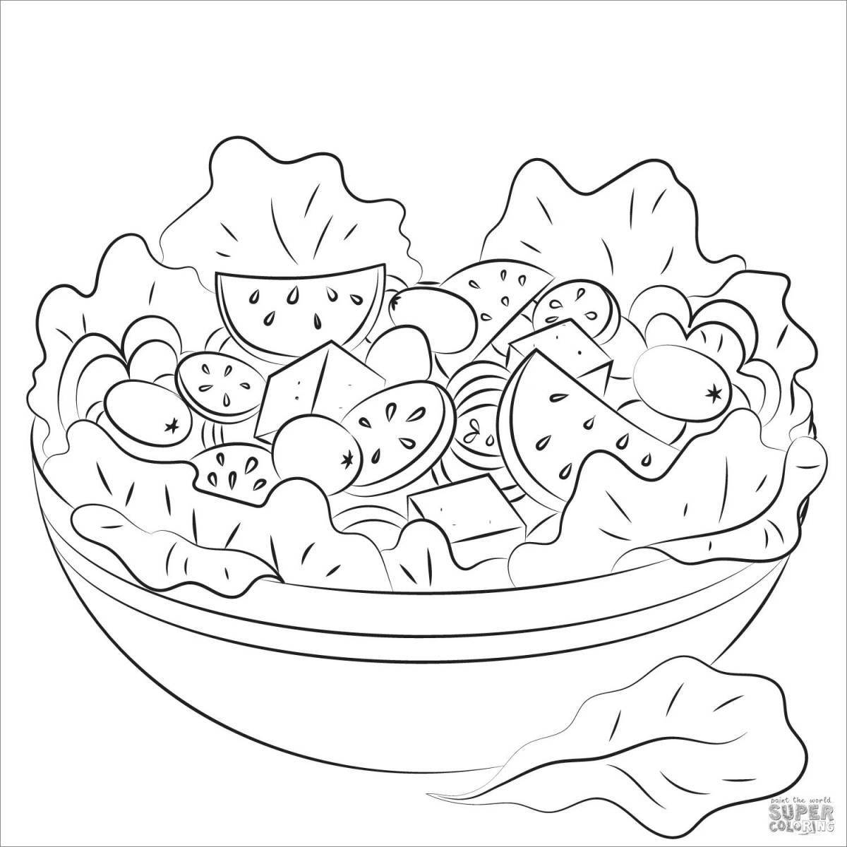 Colored crab salad coloring book