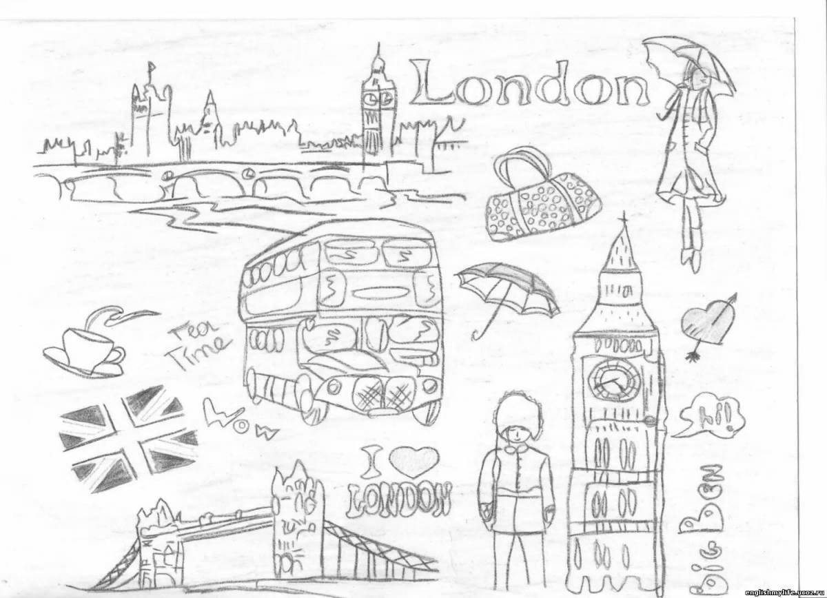 Coloring book fine sights of london