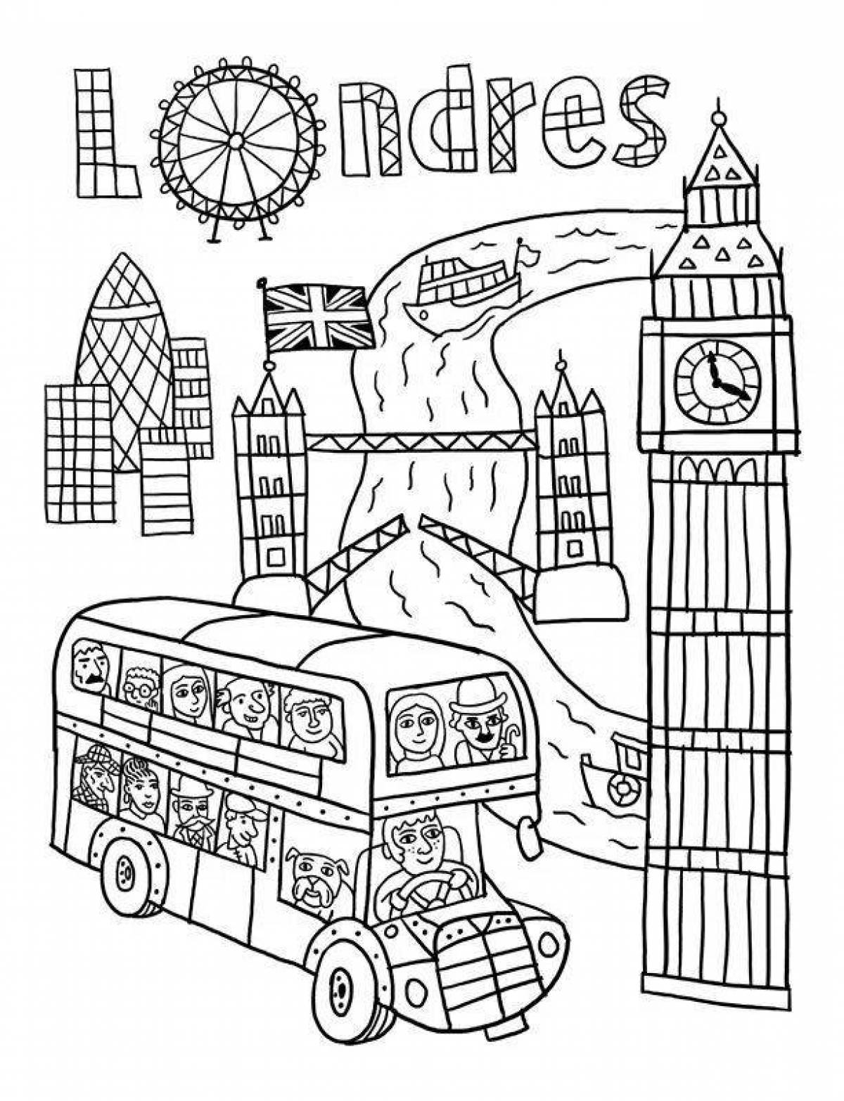 London shining sights coloring page