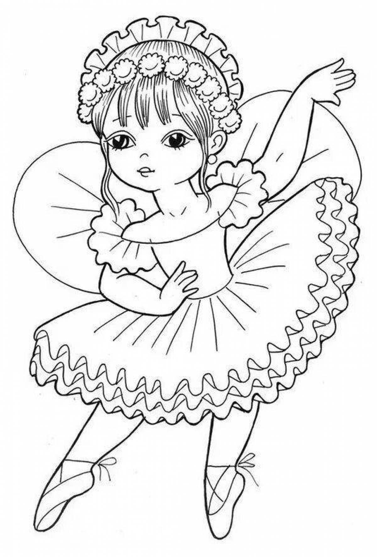 Radiant coloring page beautiful dolls