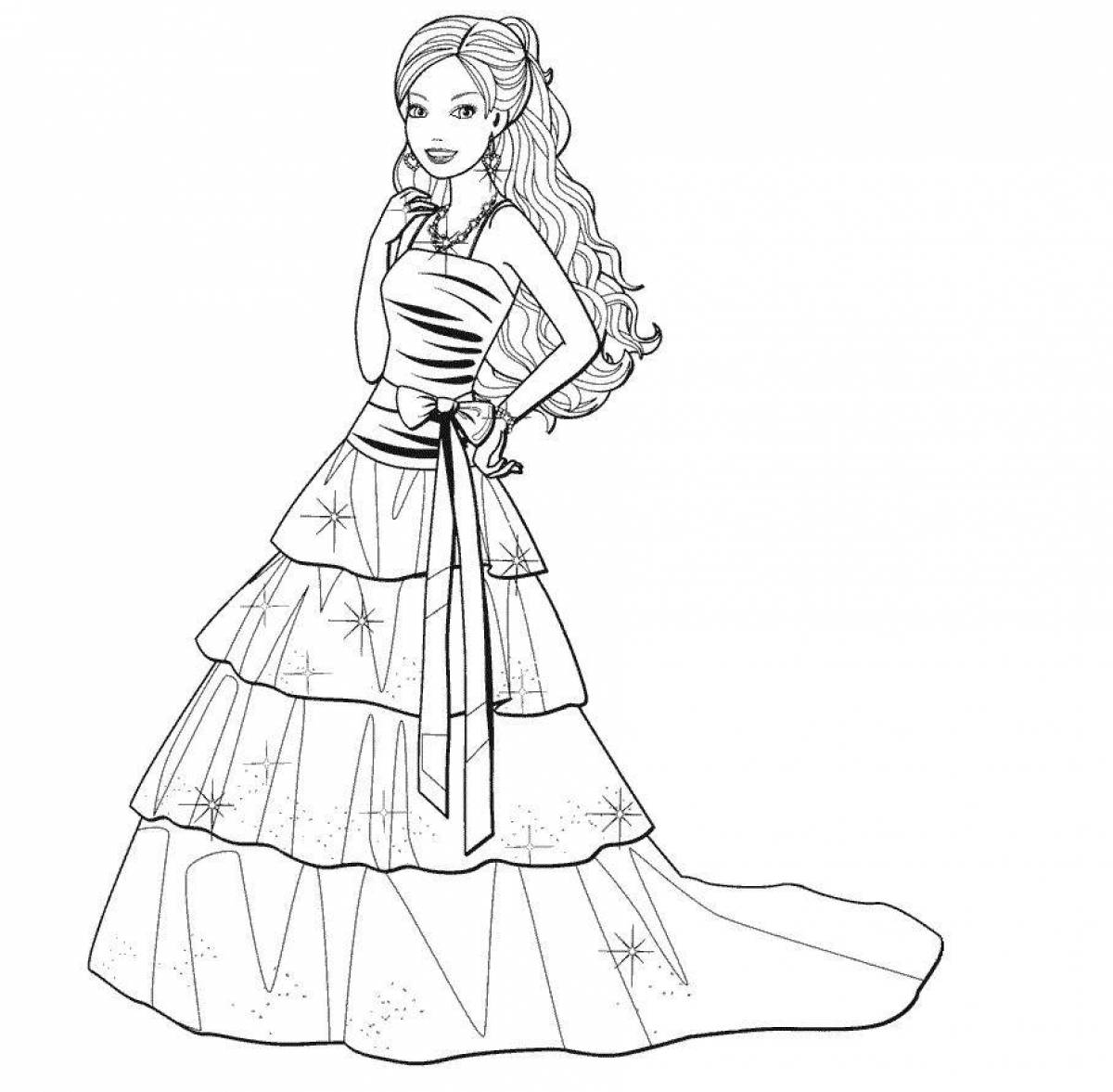 Serene coloring page beautiful dolls