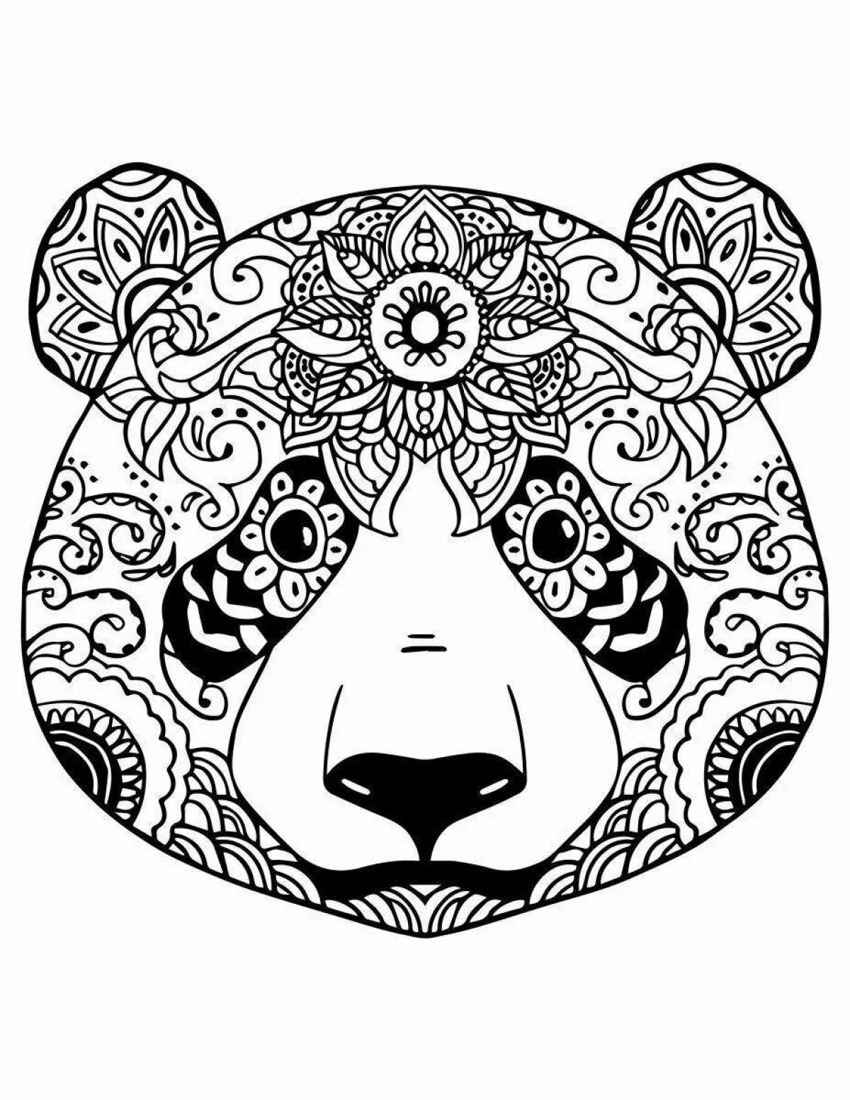 Adorable animal mandala coloring page