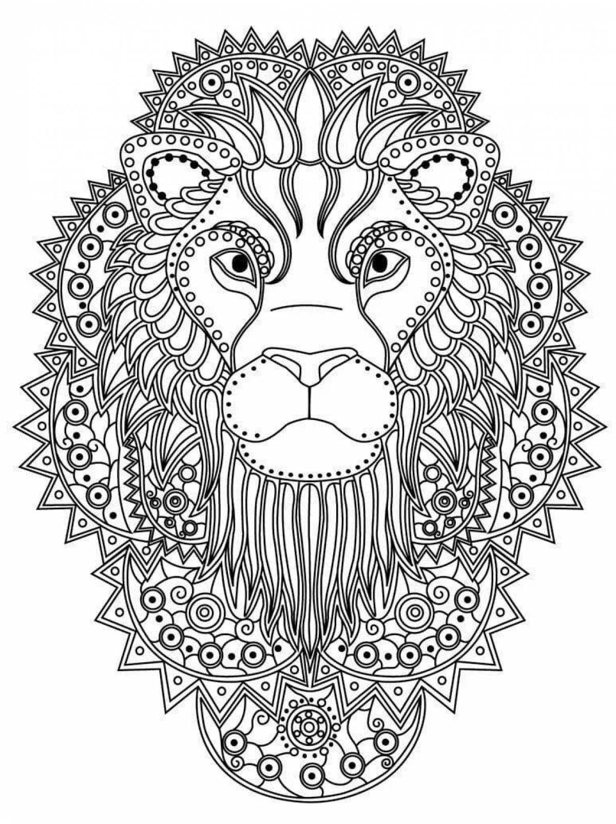 Awesome animal mandala coloring page