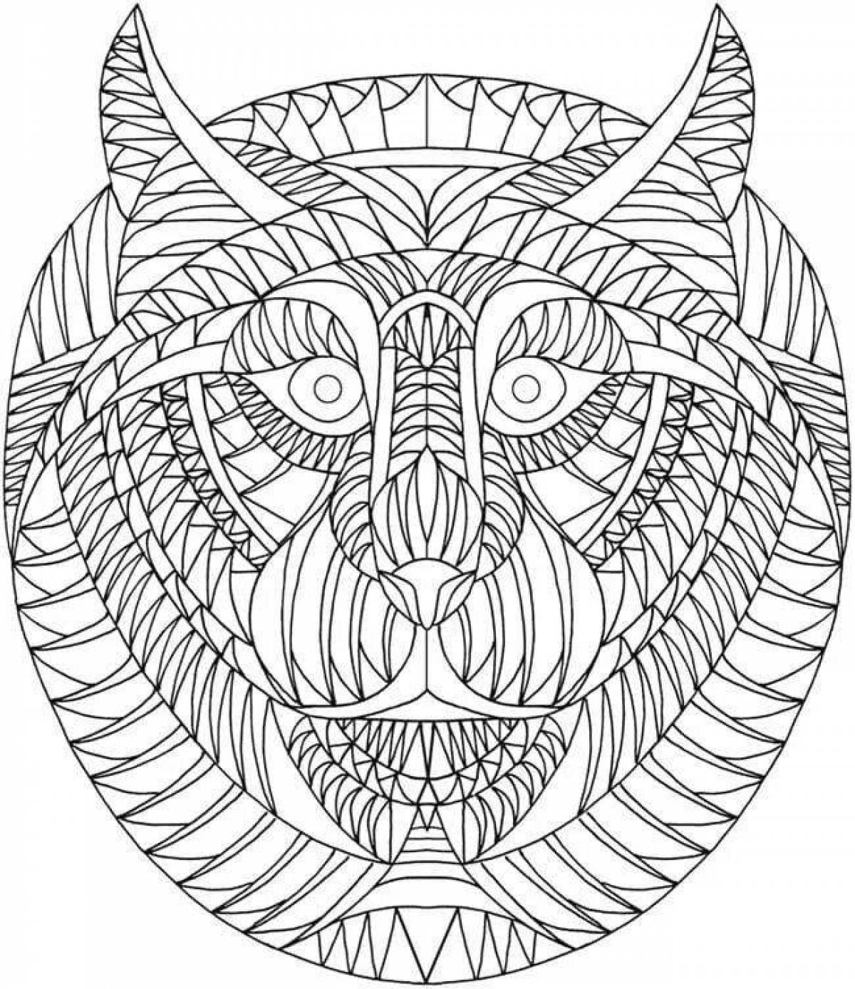 Lovely animal mandala coloring page