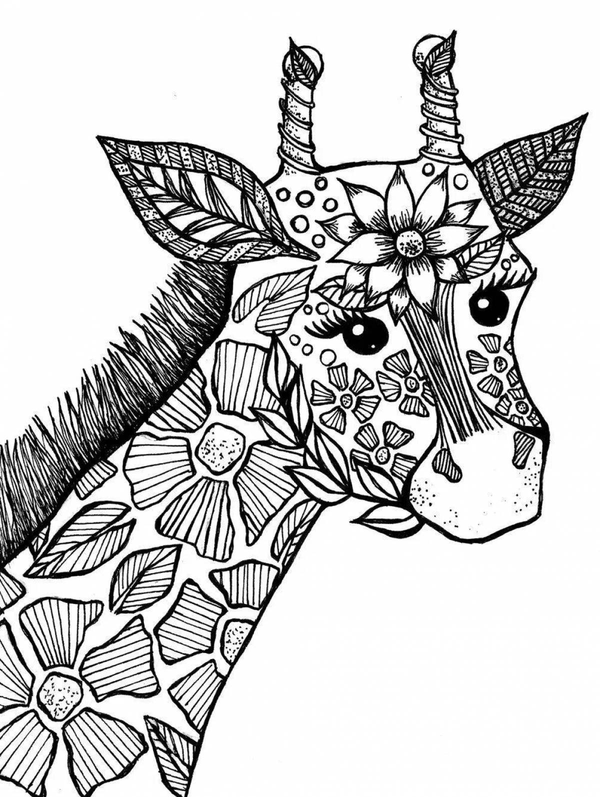 Exotic animal mandala coloring page