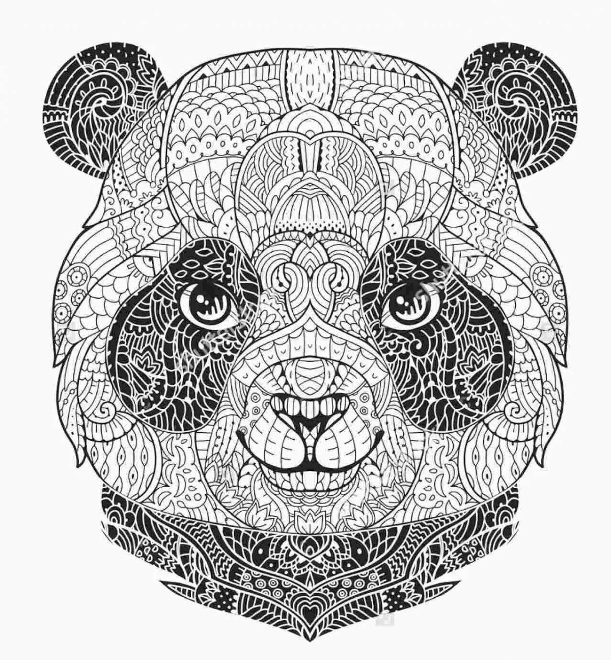 Glitter animal mandala coloring page