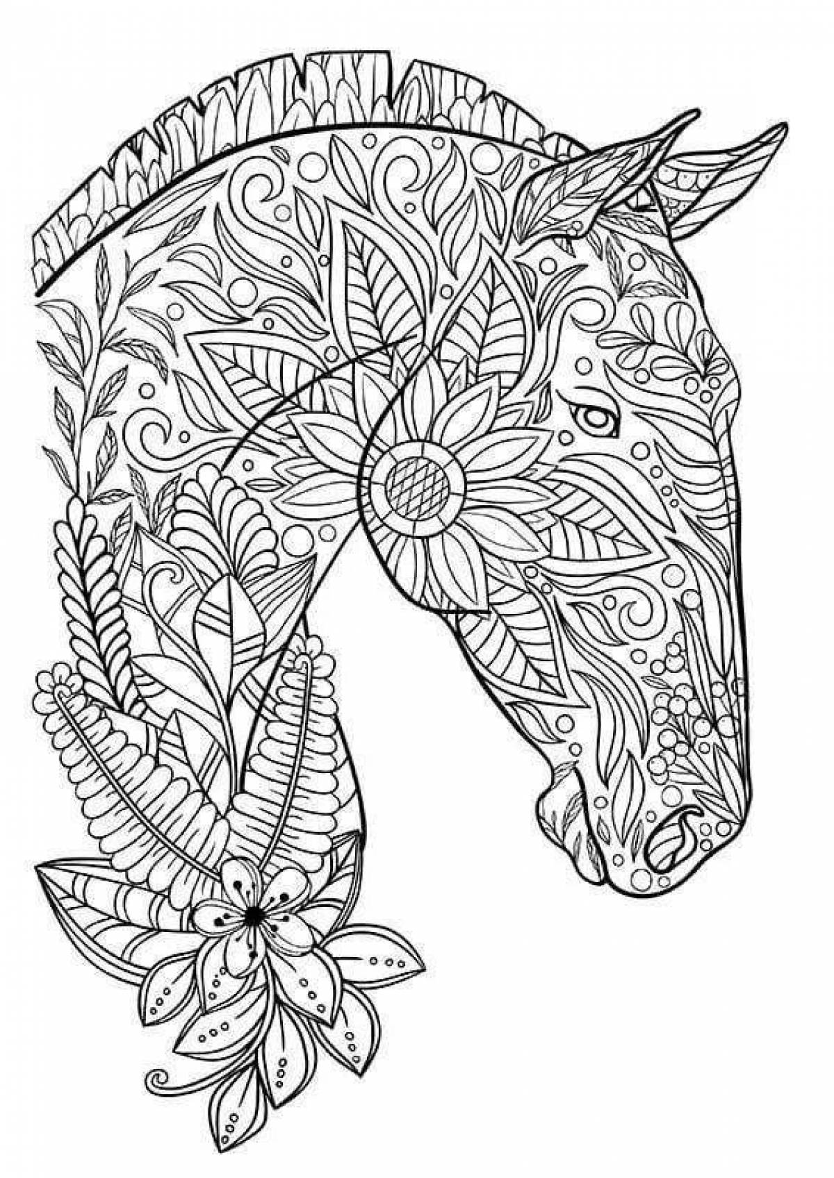Elegant animal mandala coloring page