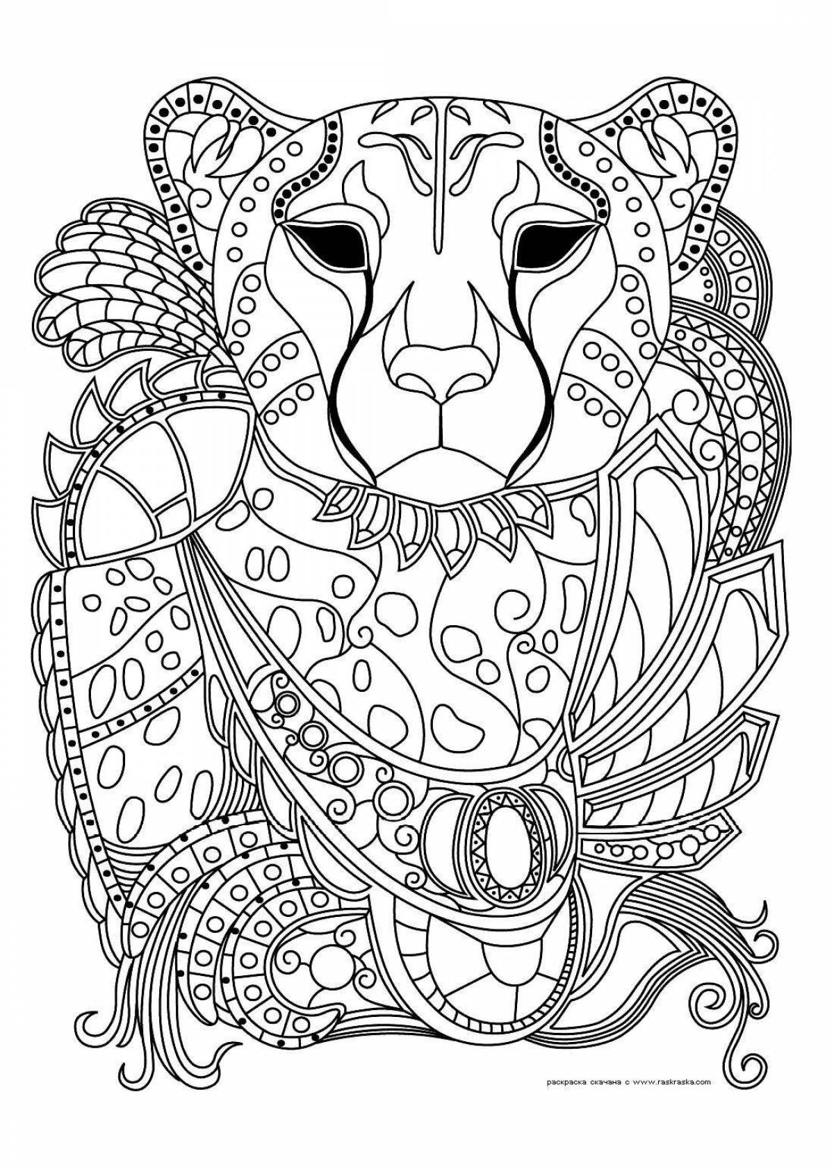 Wonderful animal mandala coloring page