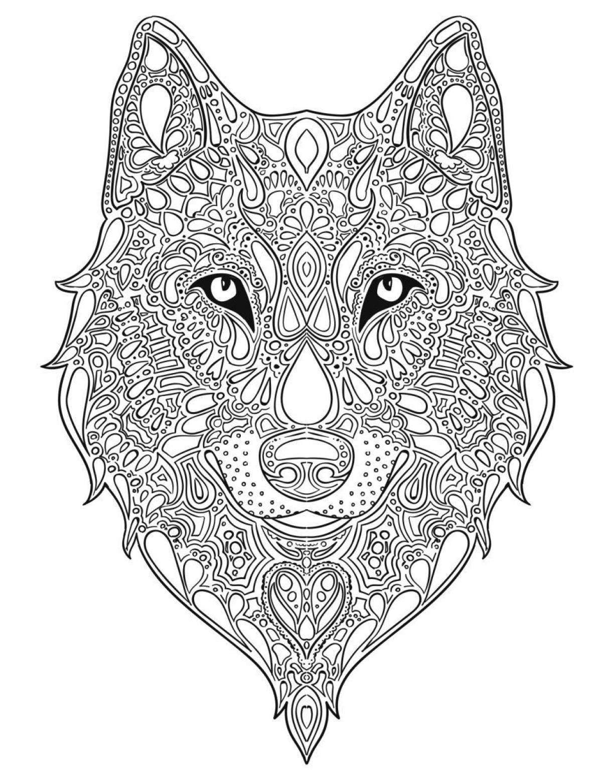 Playful animal mandala coloring page