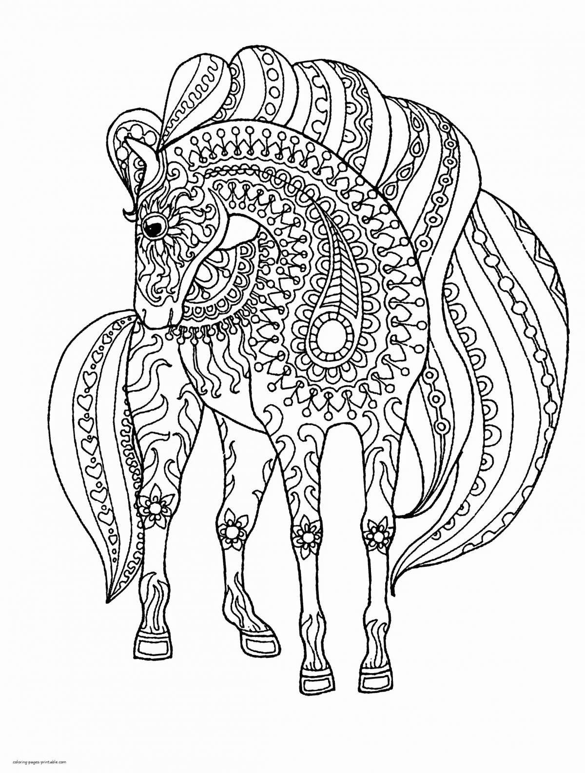 Creative animal mandala coloring page