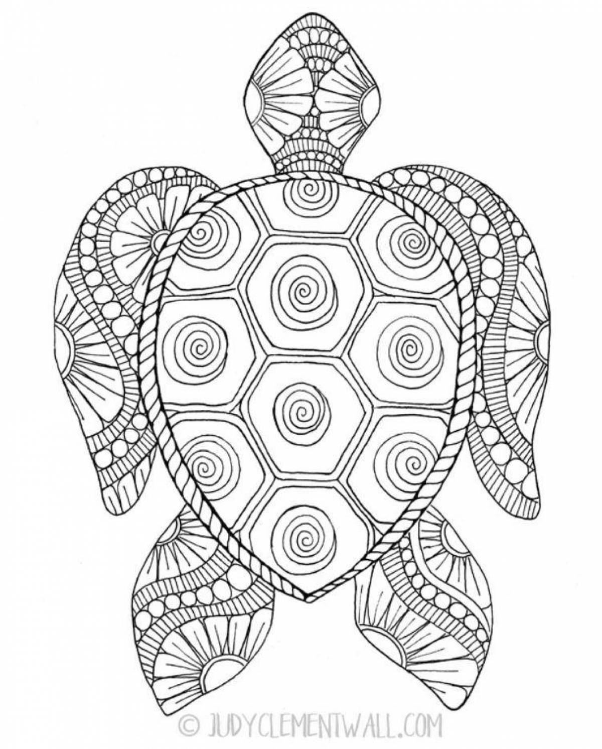 Coloring book glowing animal mandala