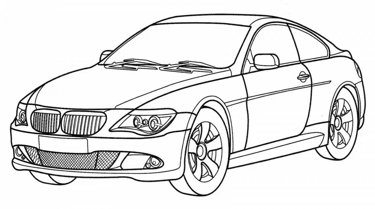 Charming cars coloring page