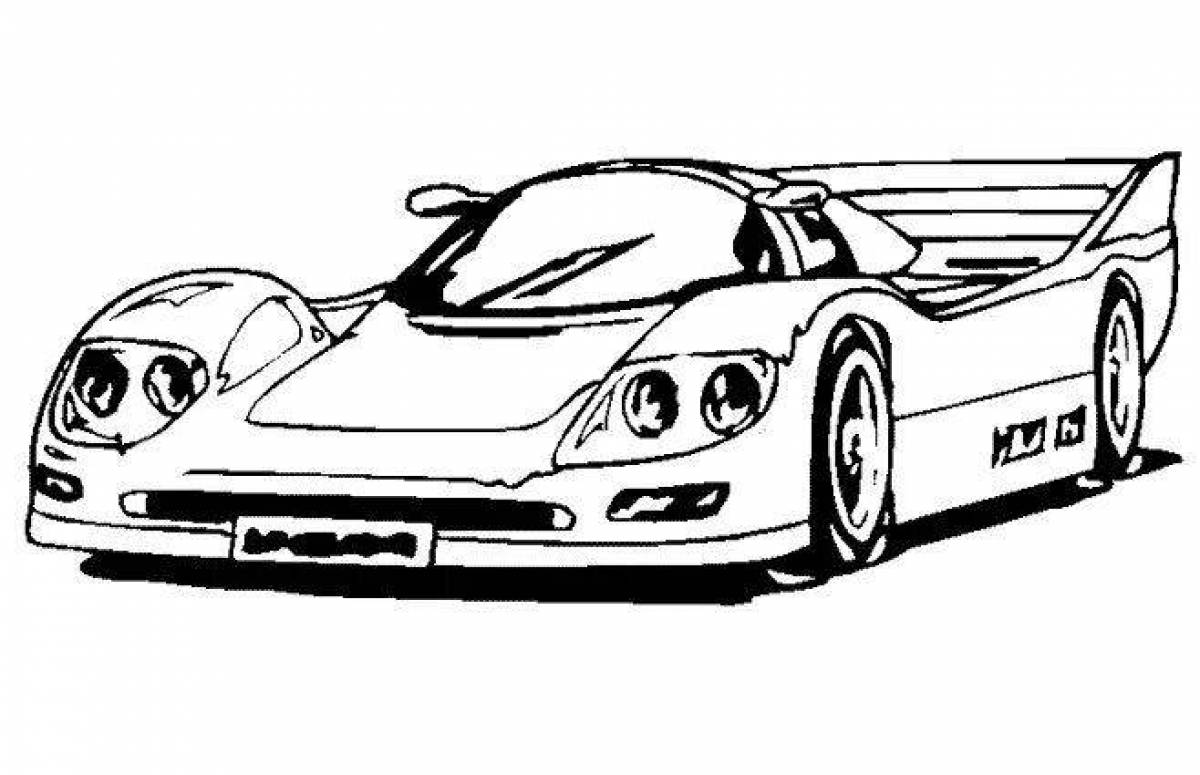 Coloring page bright supercar
