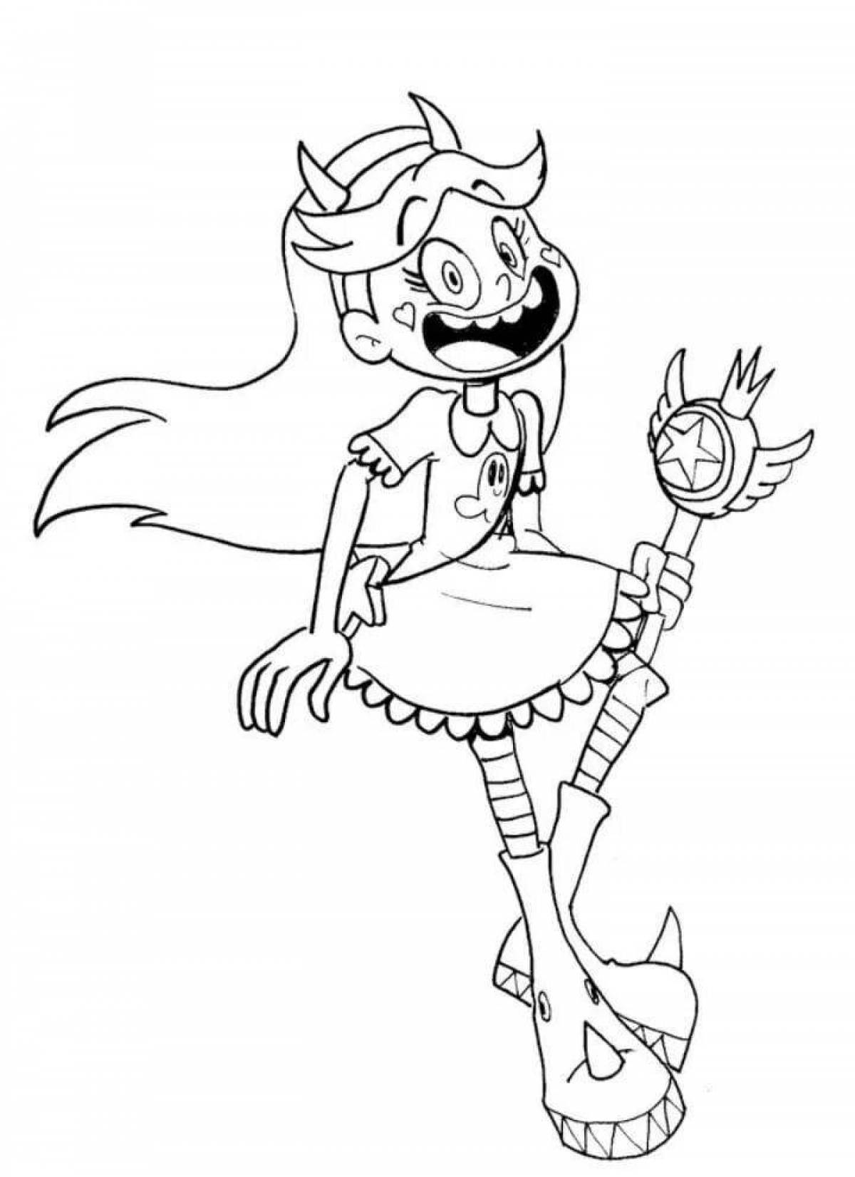 Glitter coloring starry princess