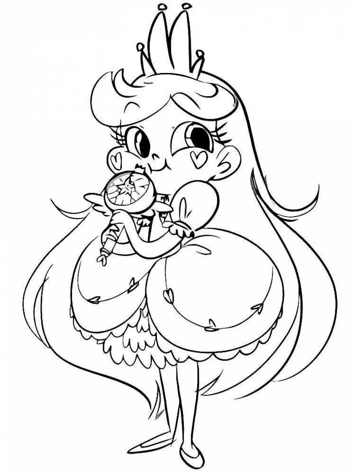 Big coloring star princess