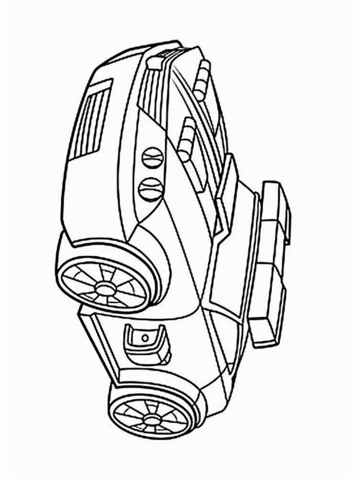 Fantastic fire robot coloring page