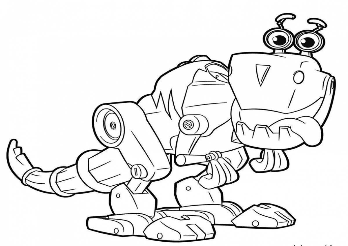 Amazing fire robot coloring page