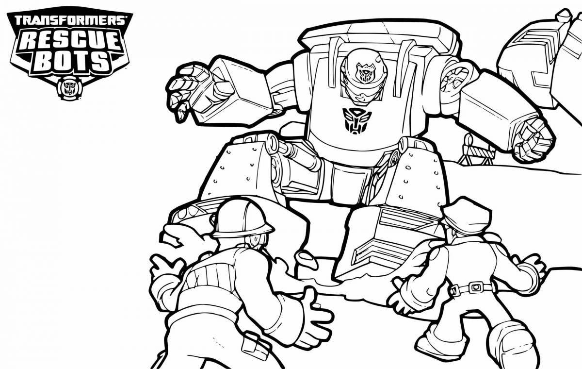 Adorable fire robot coloring page