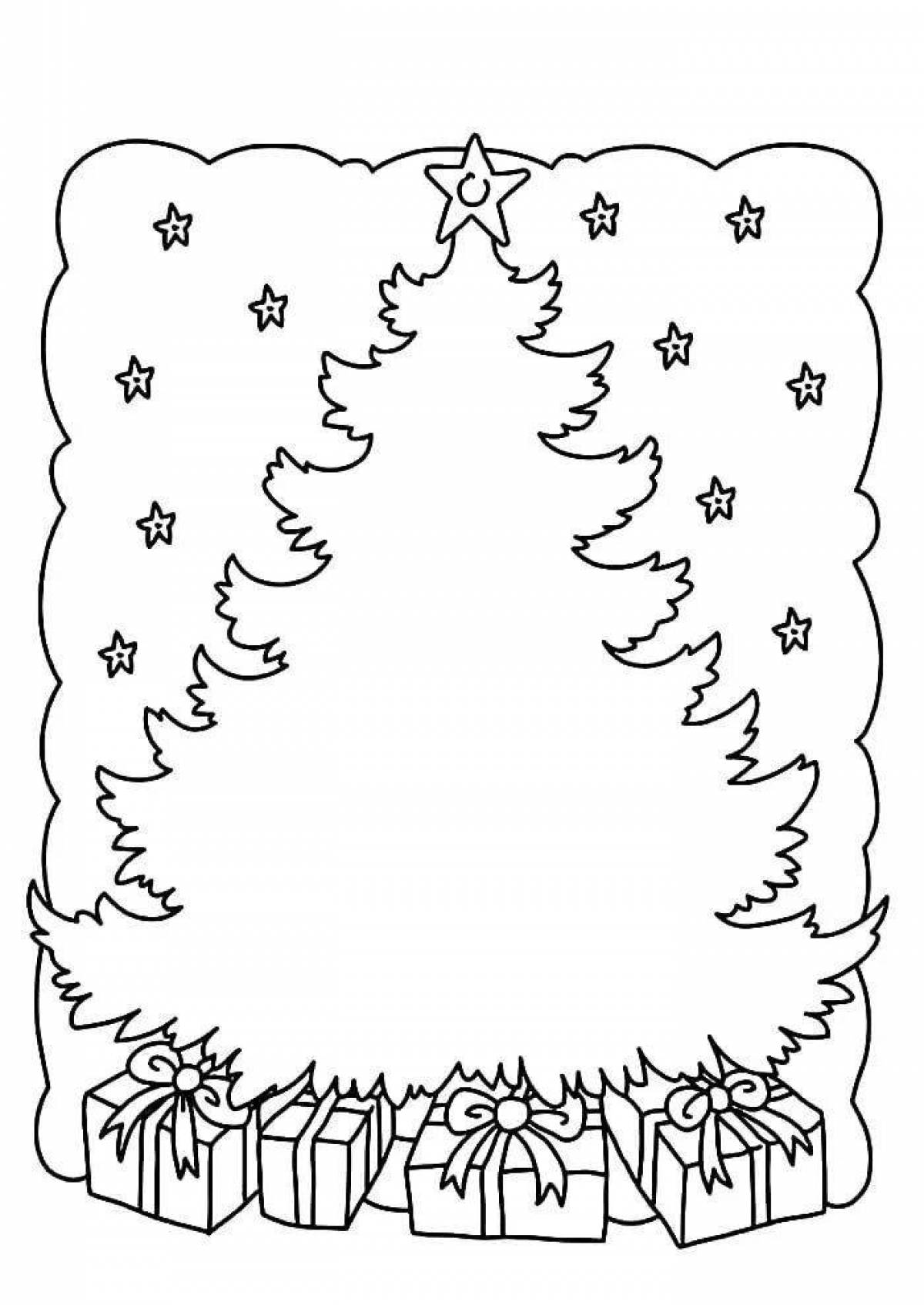 Awesome Christmas coloring frame