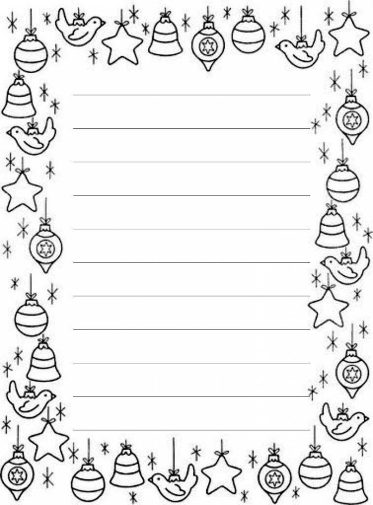 Cute coloring christmas frame