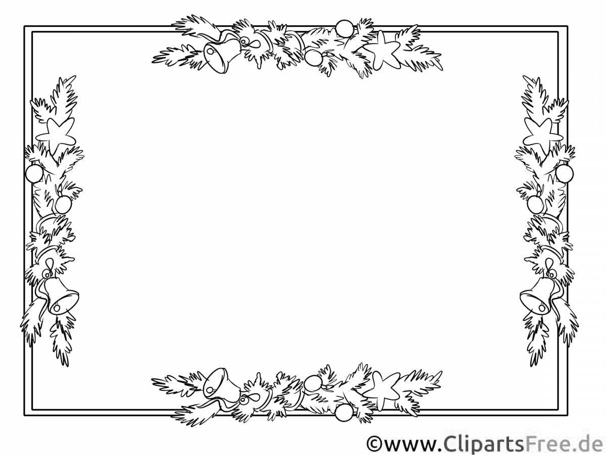 Fancy coloring christmas frame