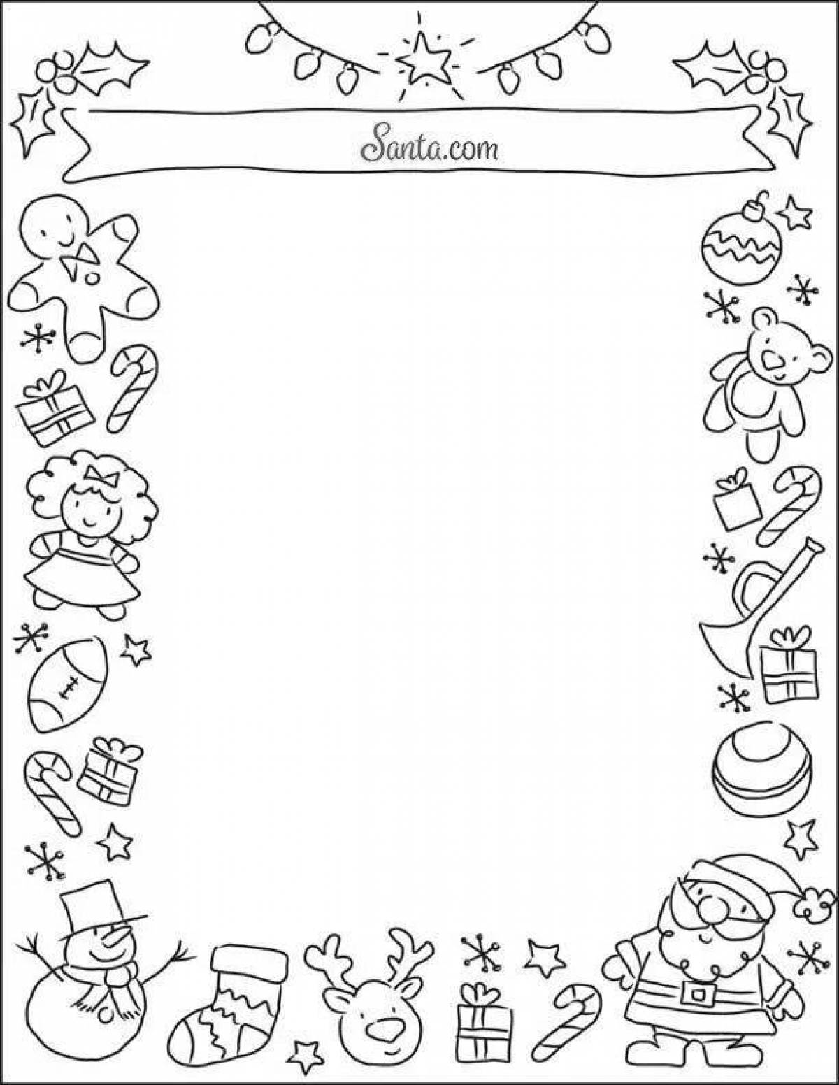 Humorous coloring christmas frame