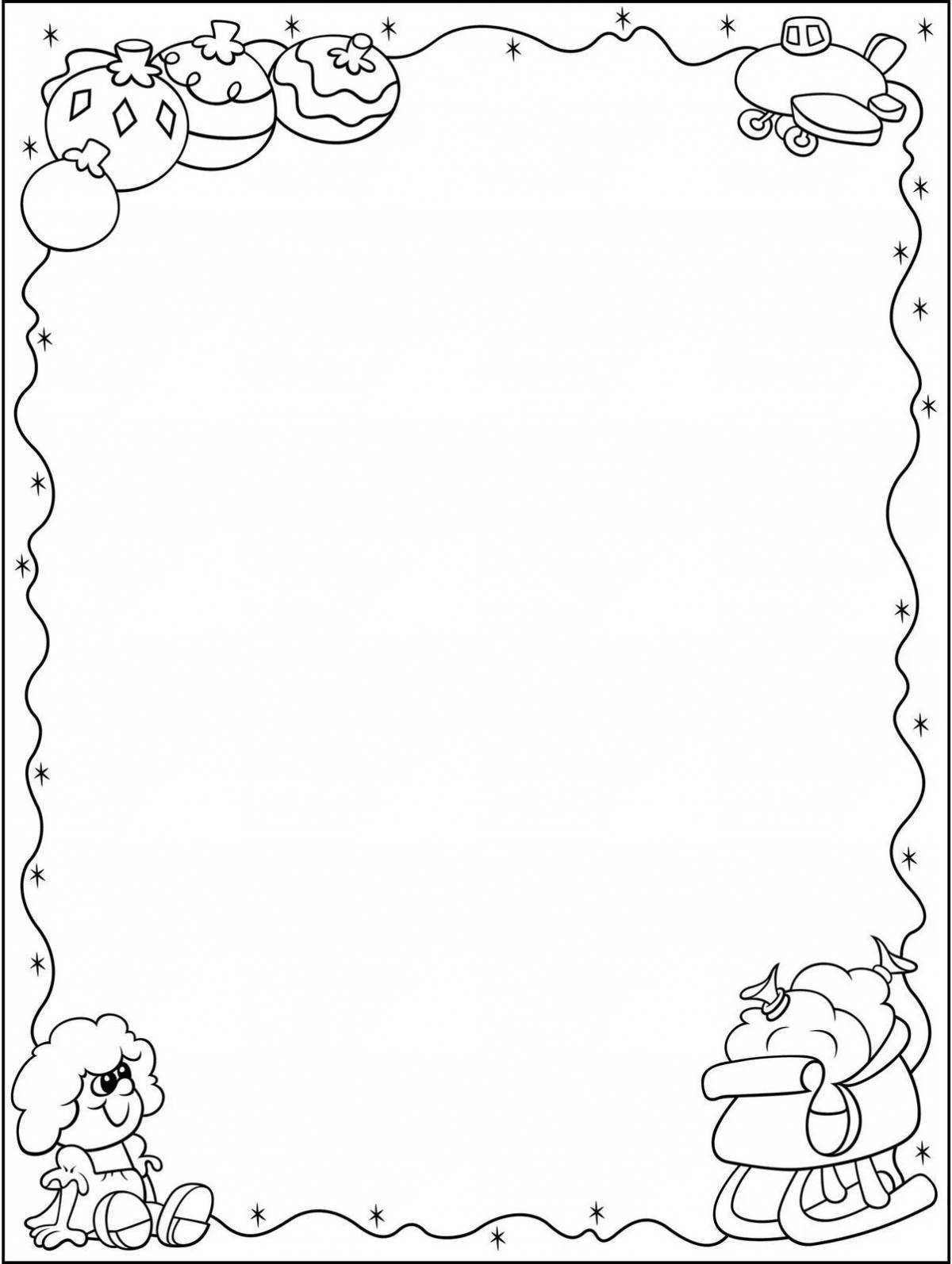 Blissful coloring christmas frame