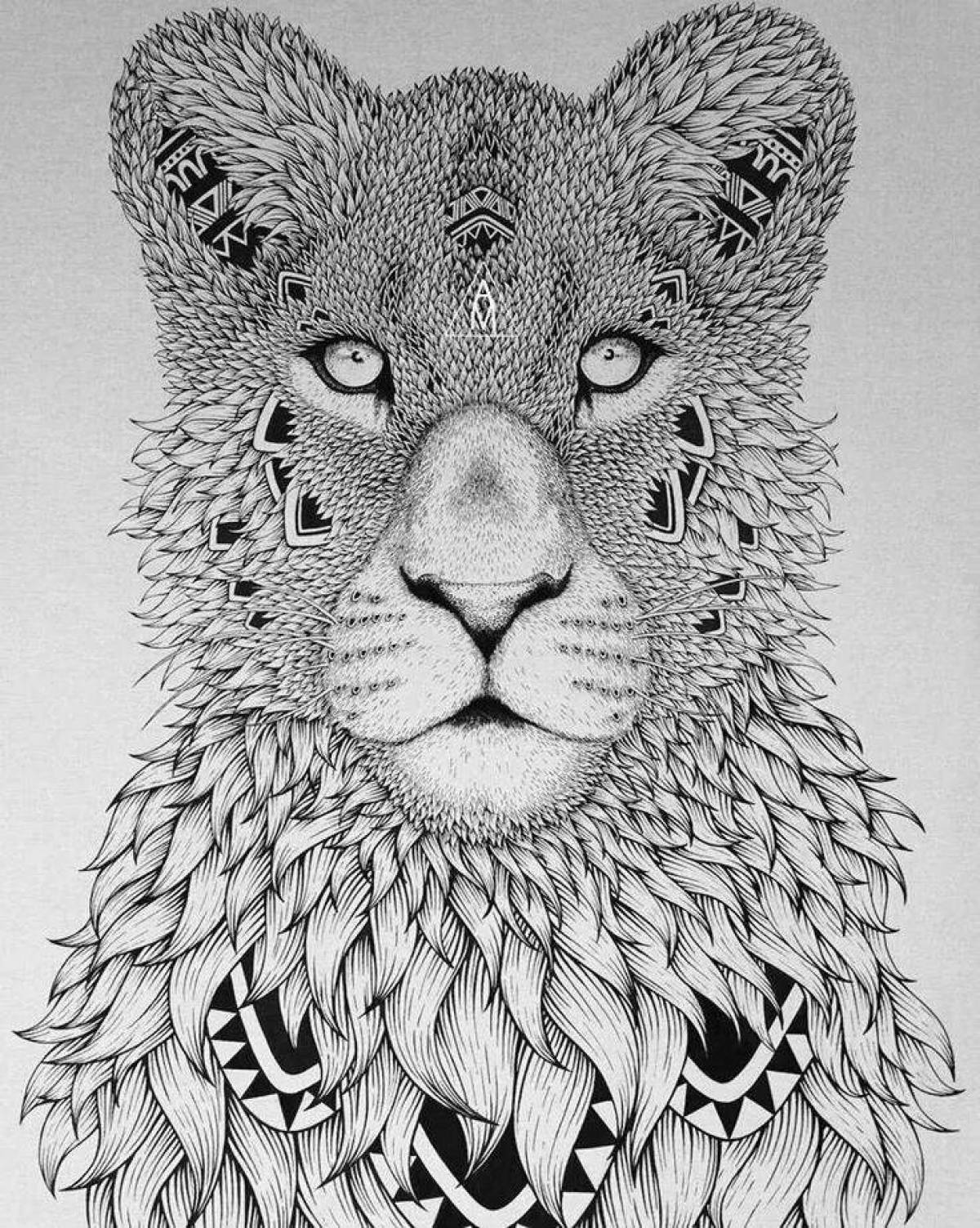 Great coloring lion complex