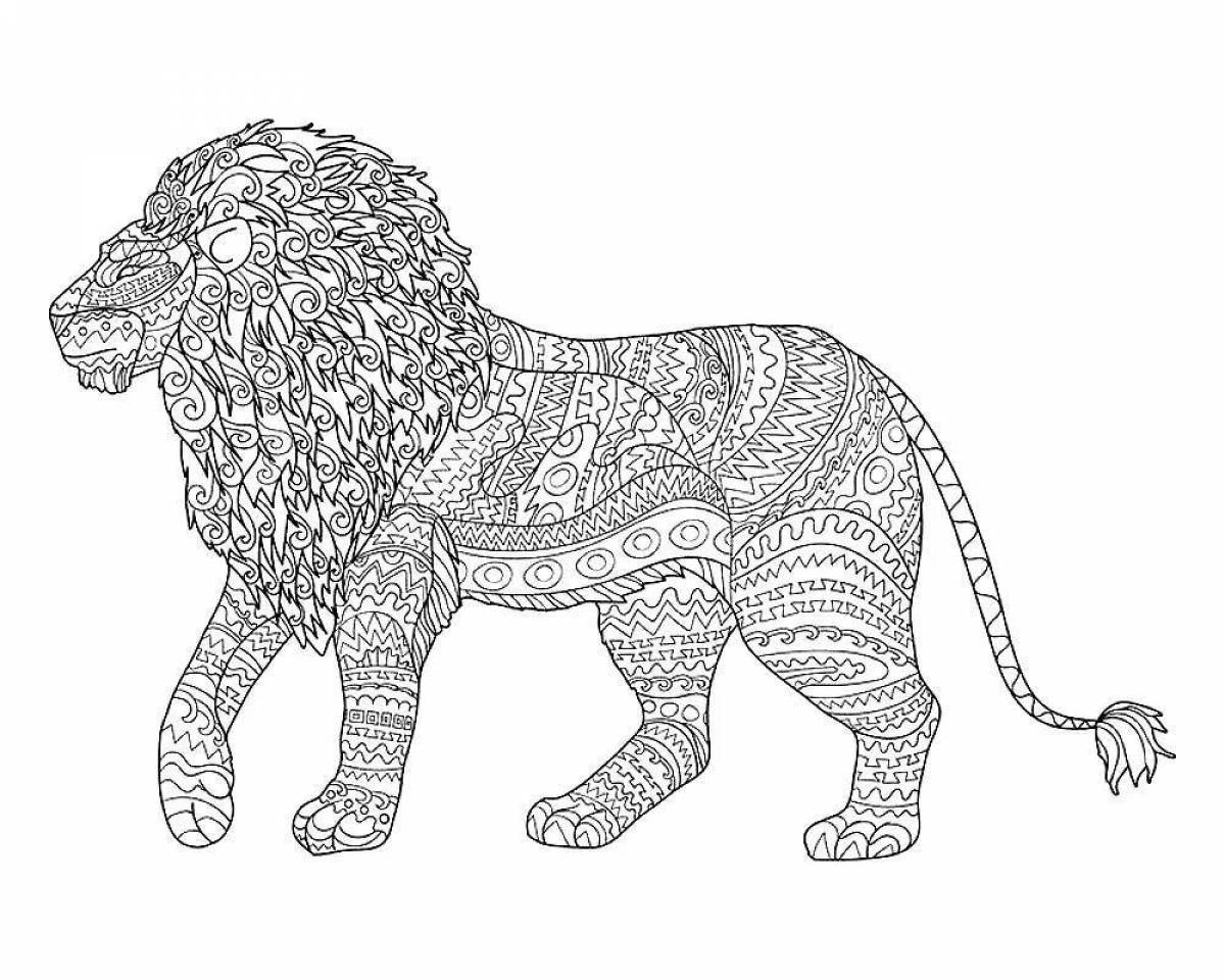 Изысканная раскраска lion complex