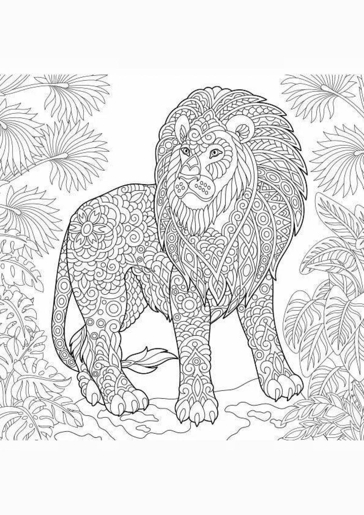 Intricate coloring lion complex