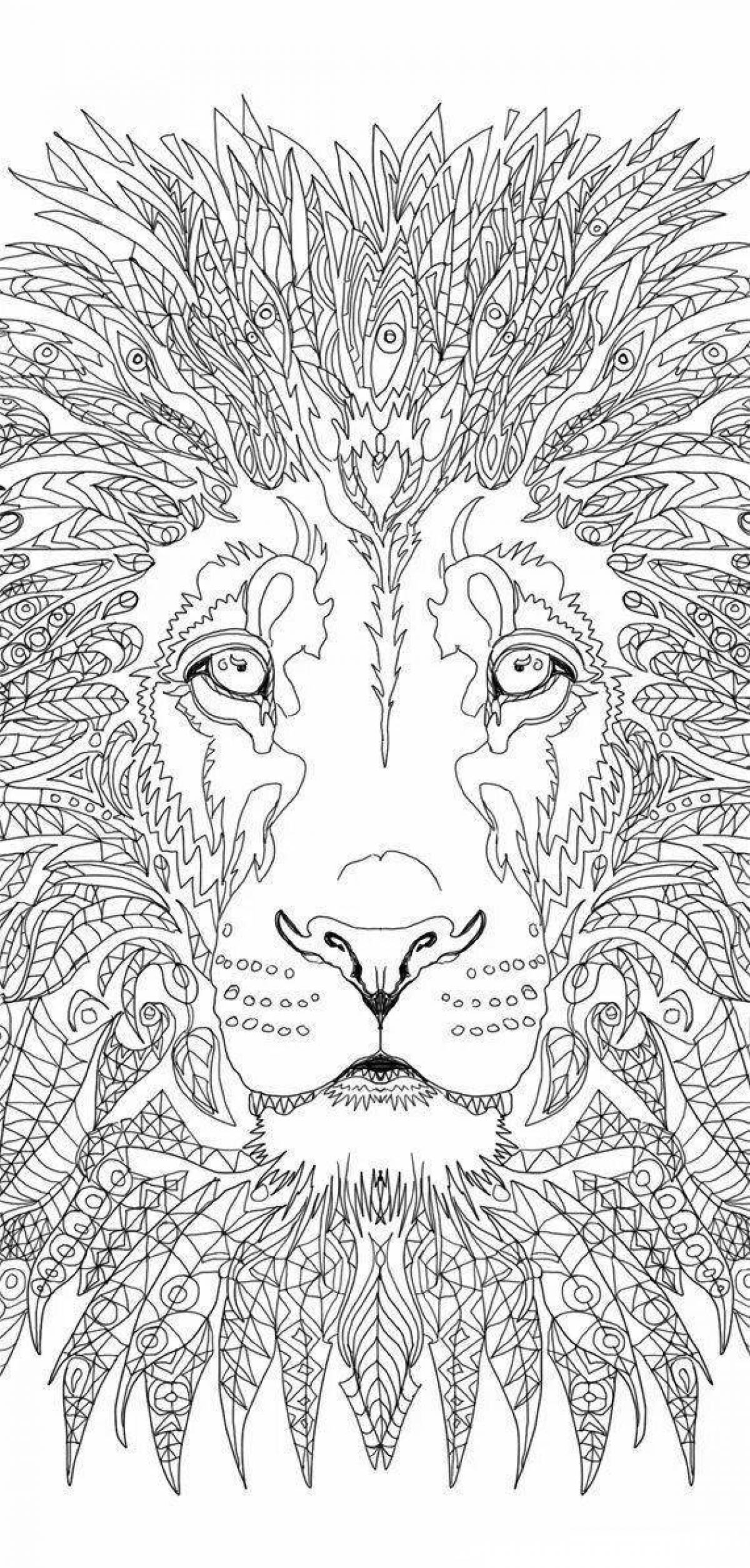 Amazing coloring lion complex