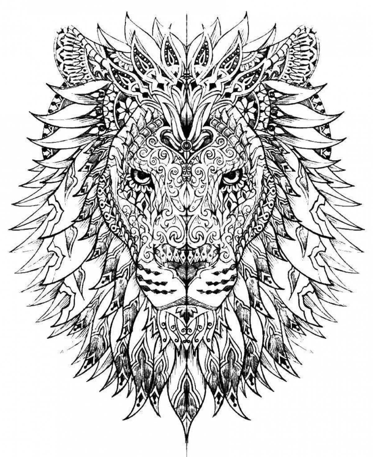 Mystical coloring lion complex