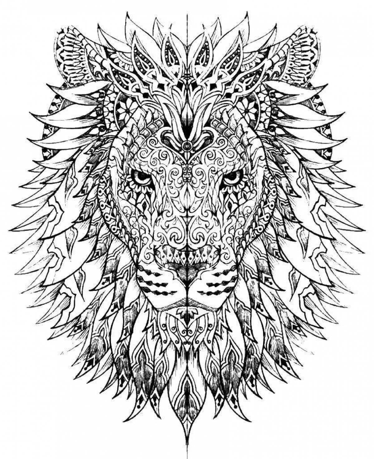 Mystical coloring lion complex