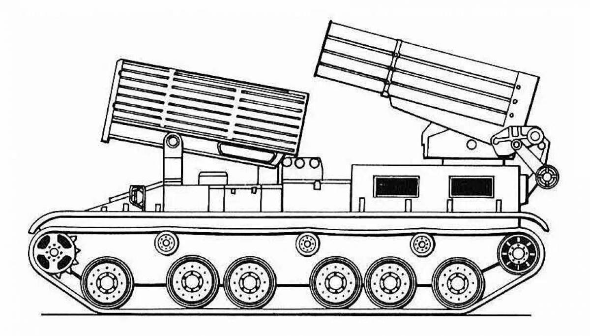 Colouring funny rocket launcher