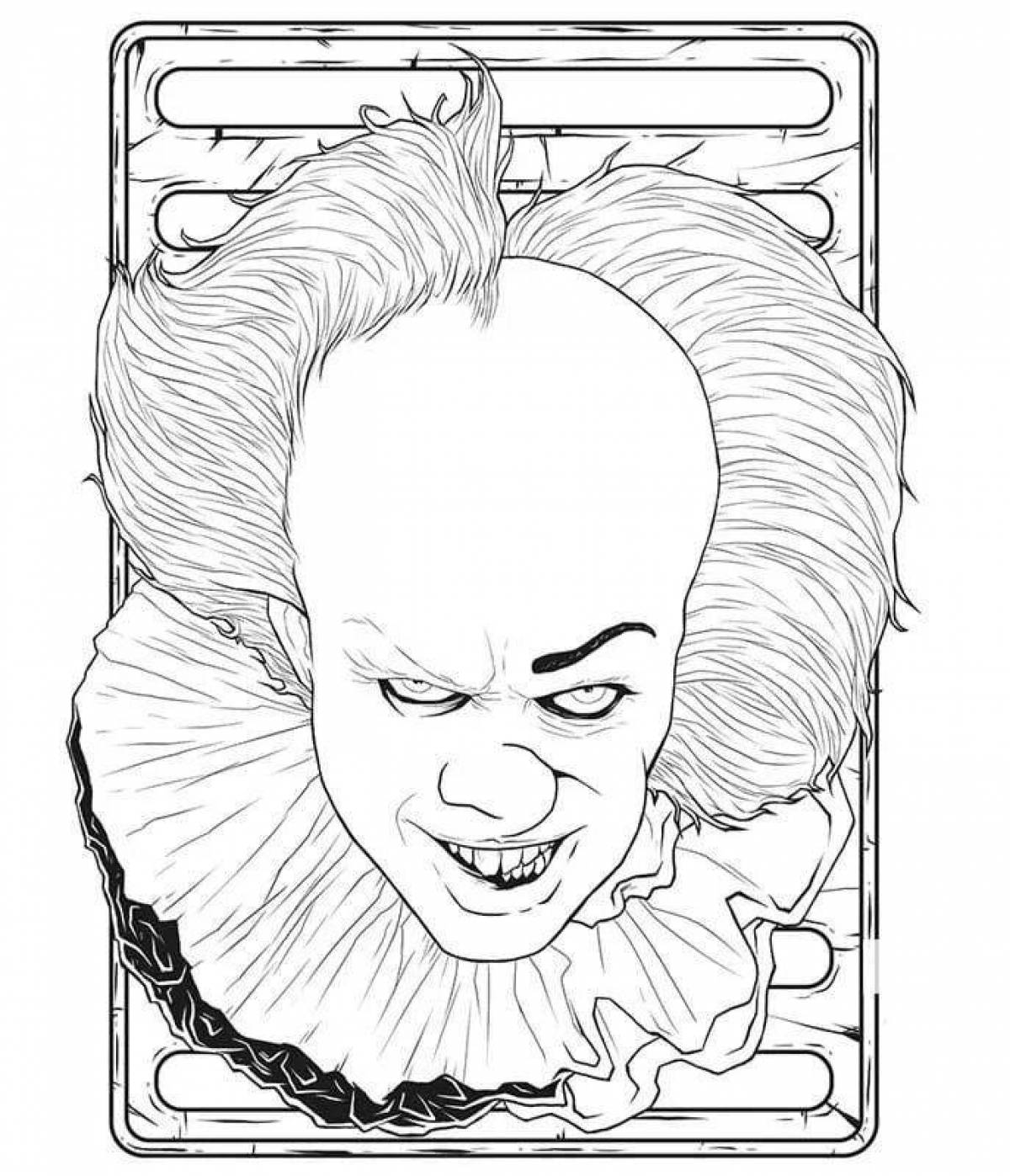 Pennywise the clown creepy coloring book