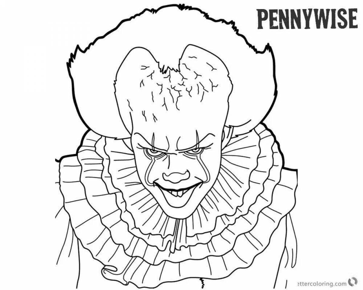 Pennywise clown scary coloring book