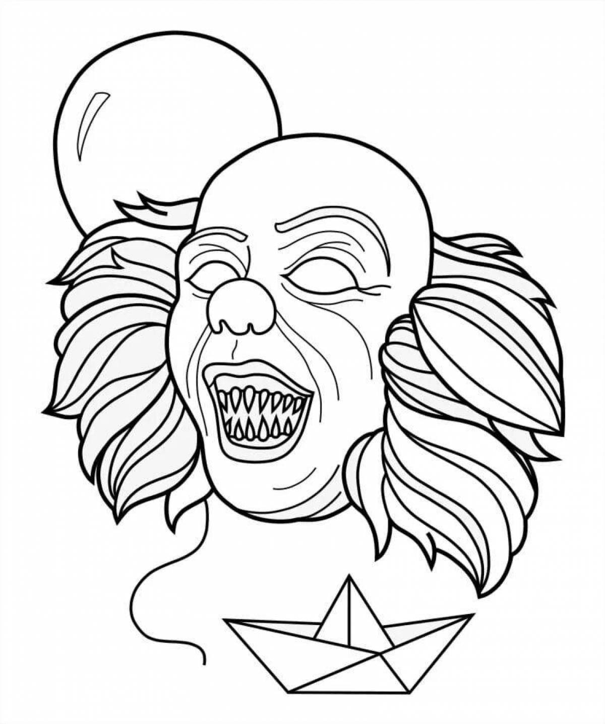 Disgusting pennywise clown coloring book