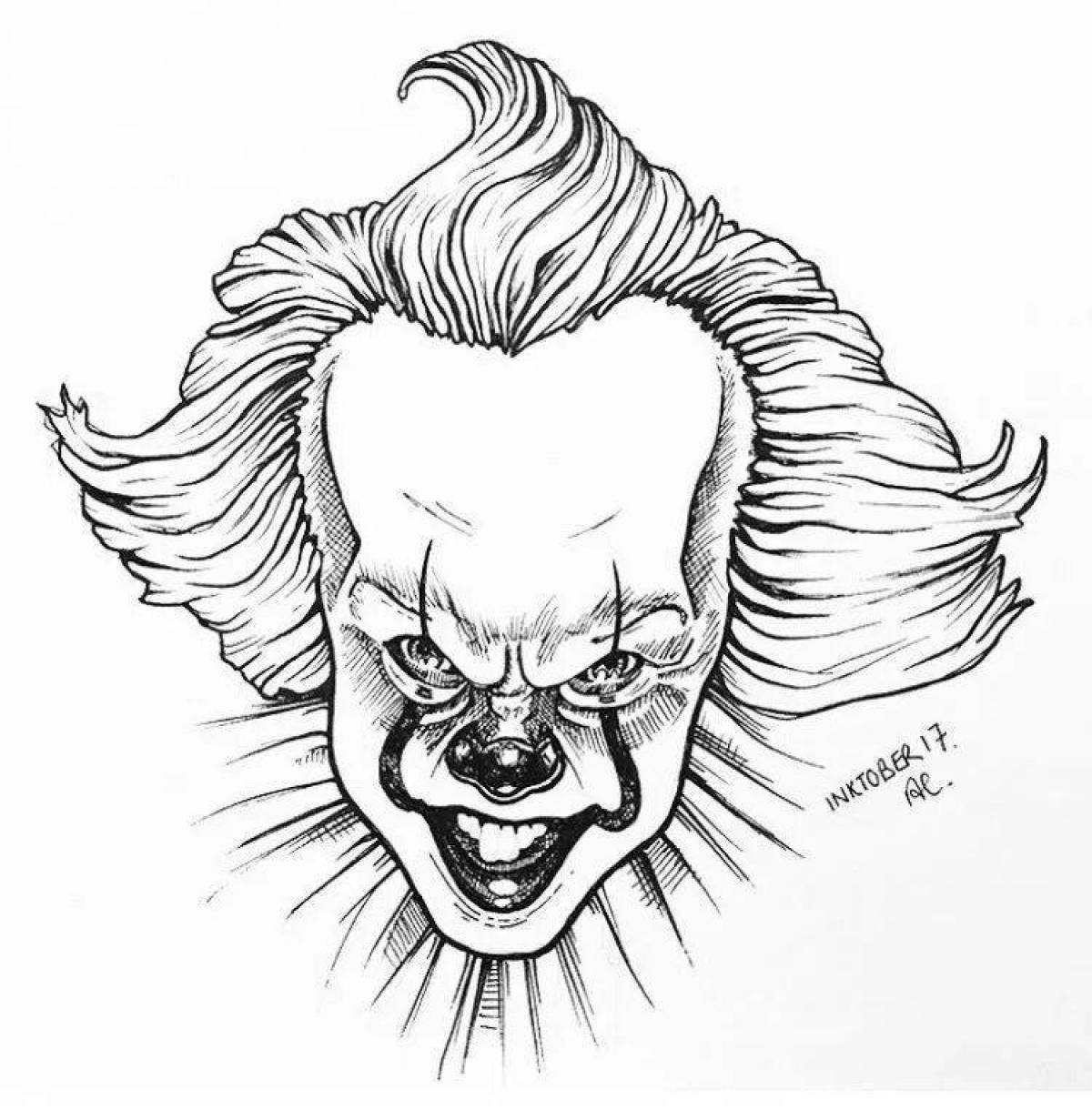 Odious Pennywise the Clown Coloring Page