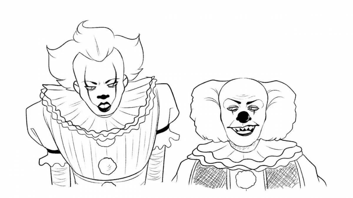 Shocking pennywise clown coloring book