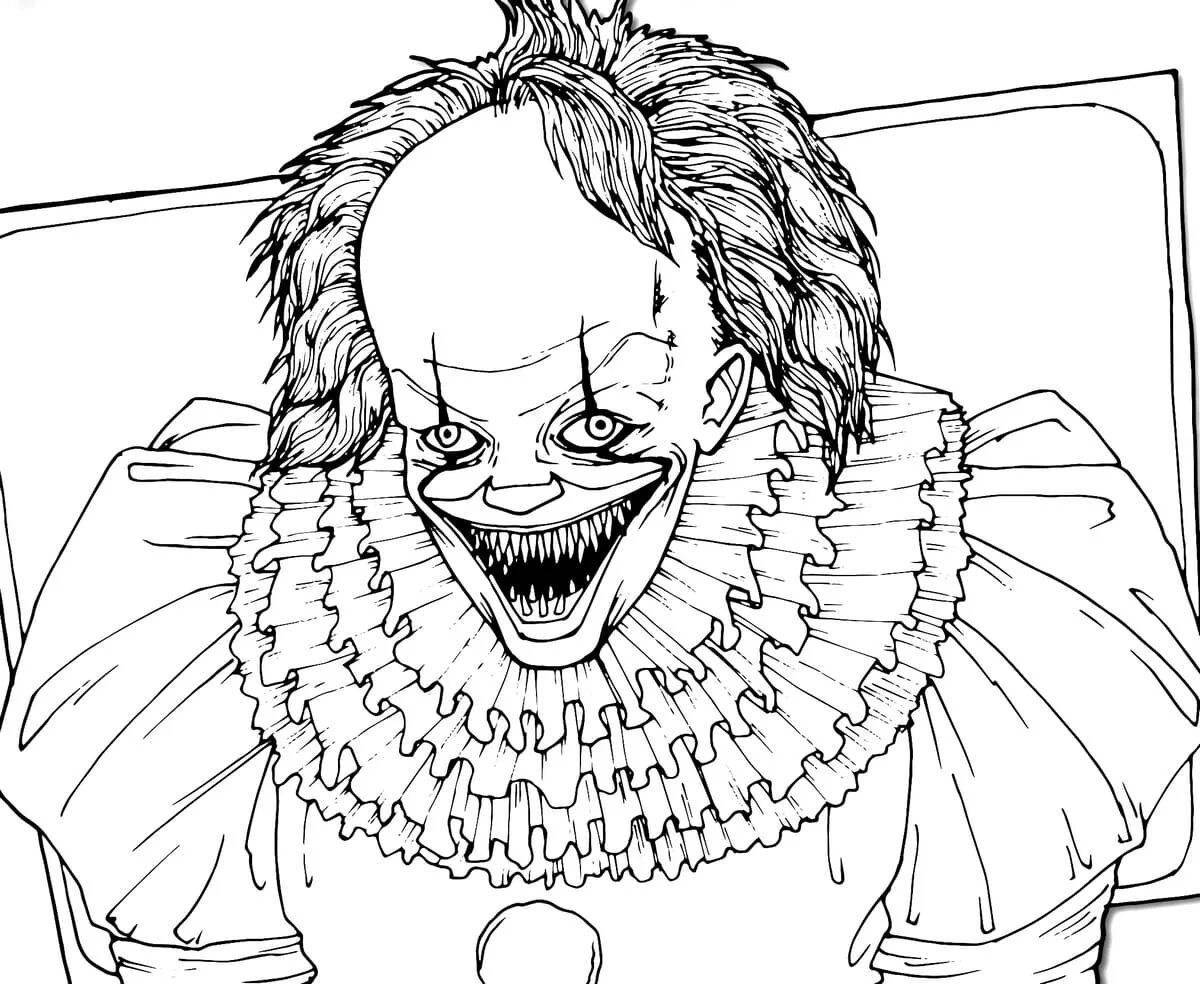 Pennywise the clown grotesque coloring book
