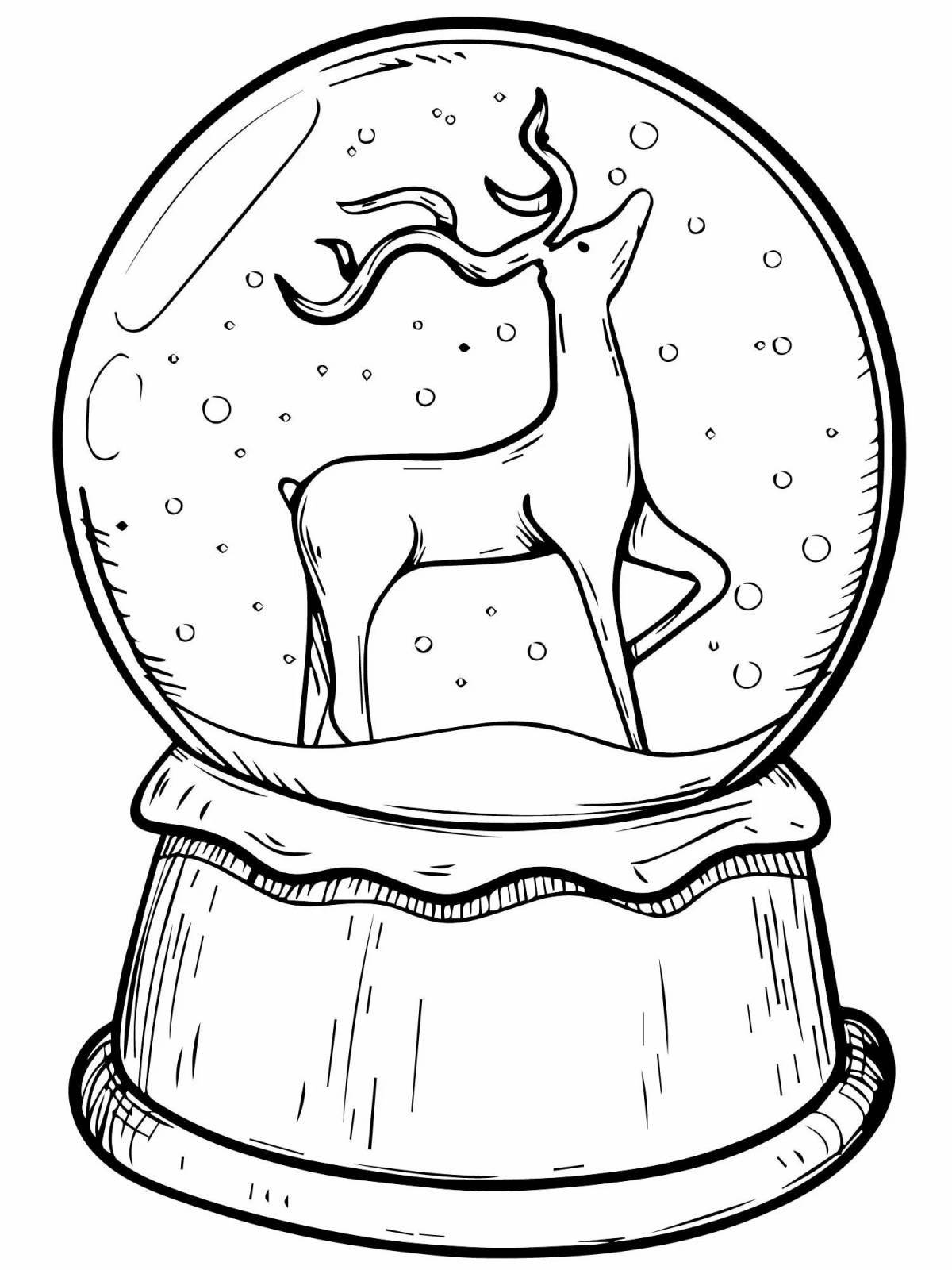 Majestic winter ball coloring page