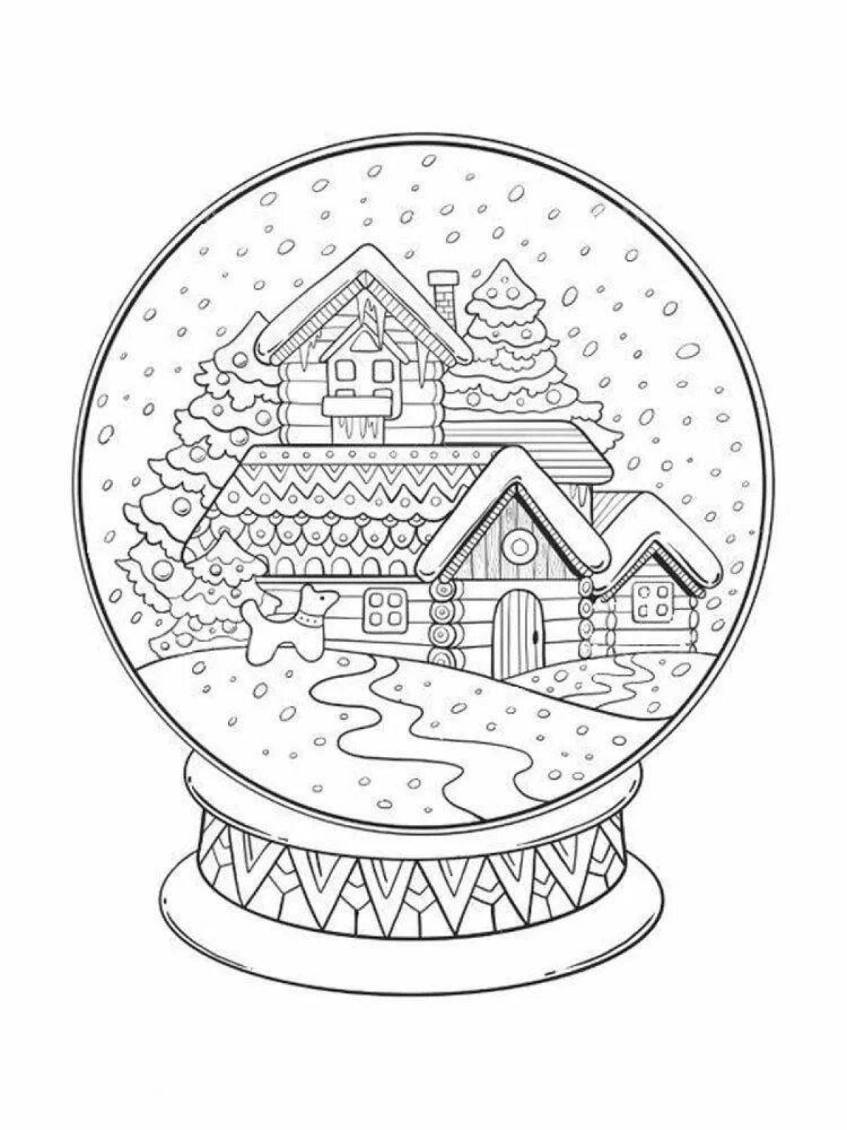 Great winter ball coloring page