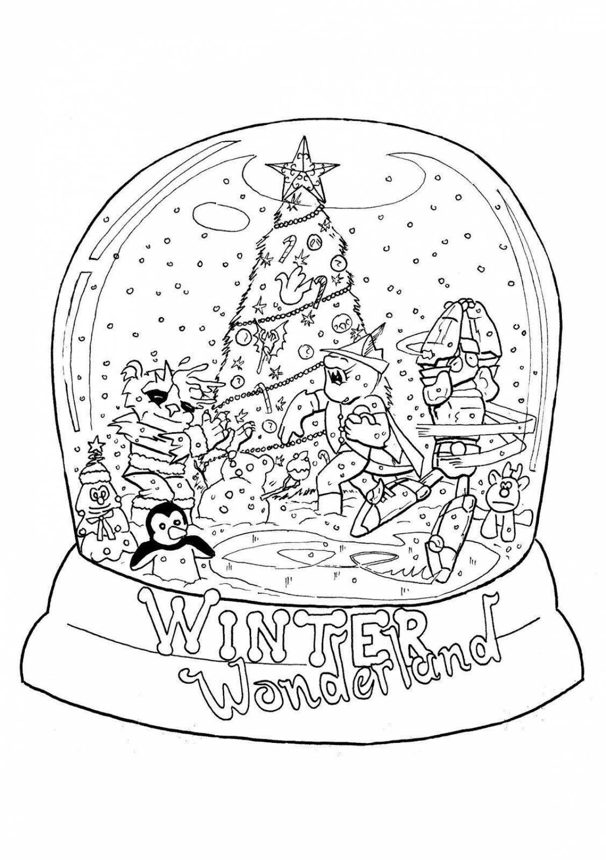 Shiny winter ball coloring page