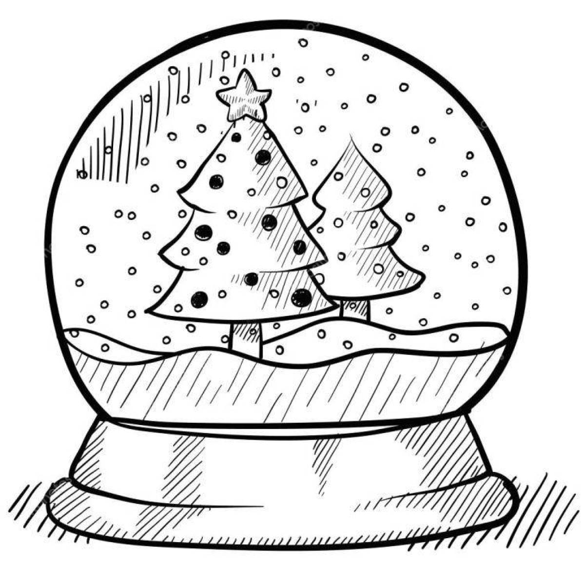 Glitter winter ball coloring page