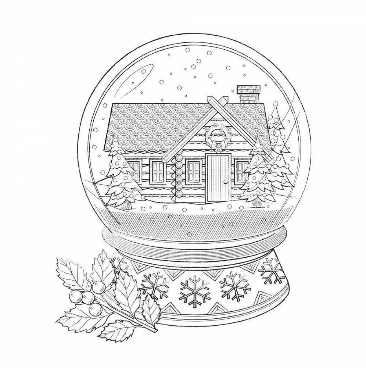 Colorful winter ball coloring page