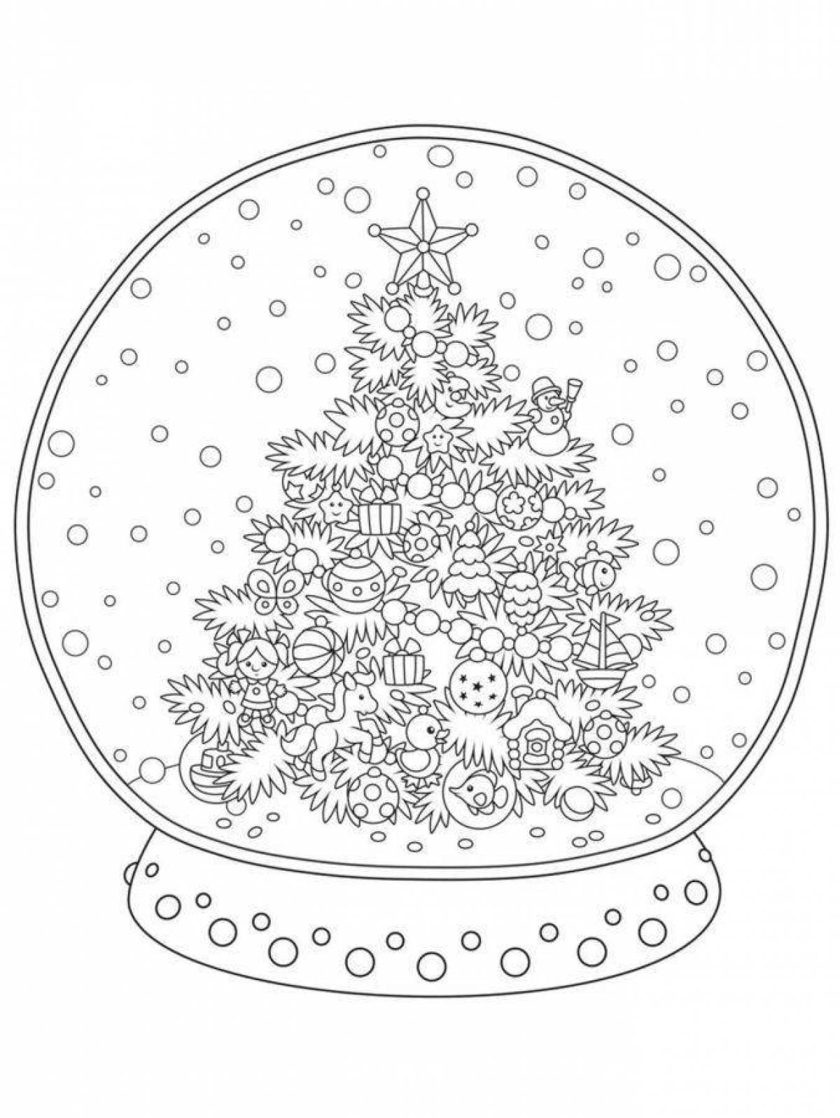 Adorable winter ball coloring page
