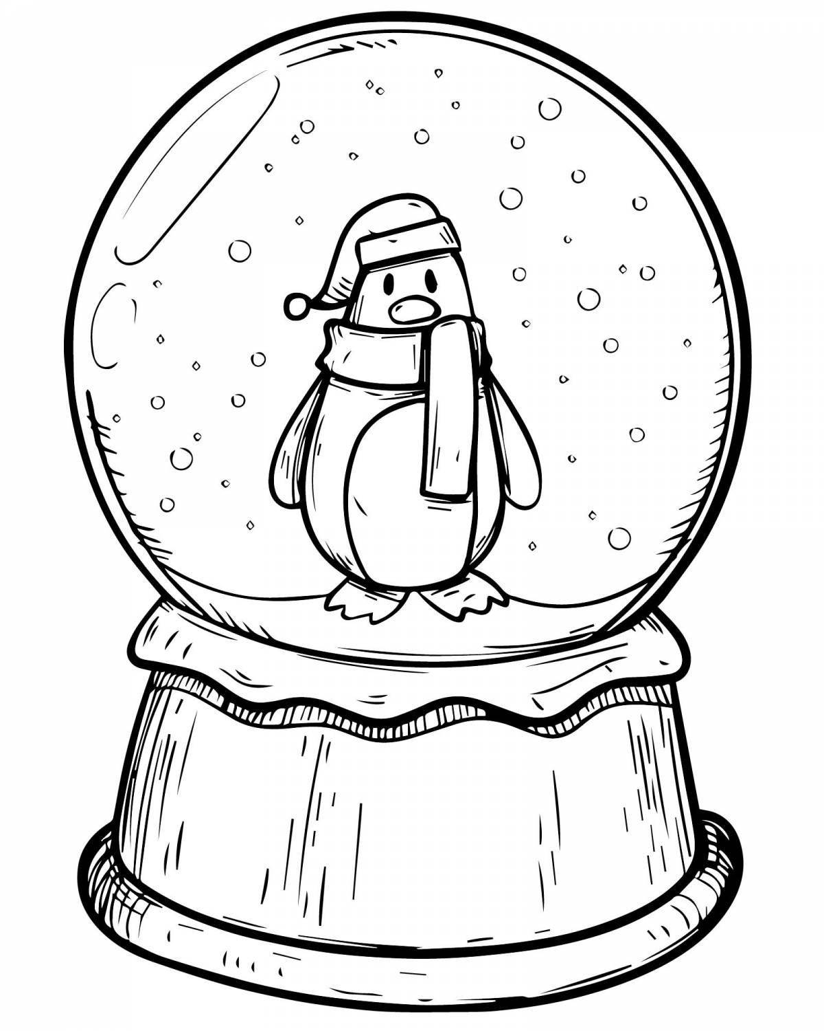 Playful winter ball coloring page