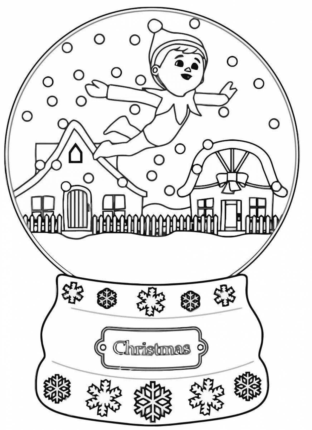 Fairytale winter ball coloring page