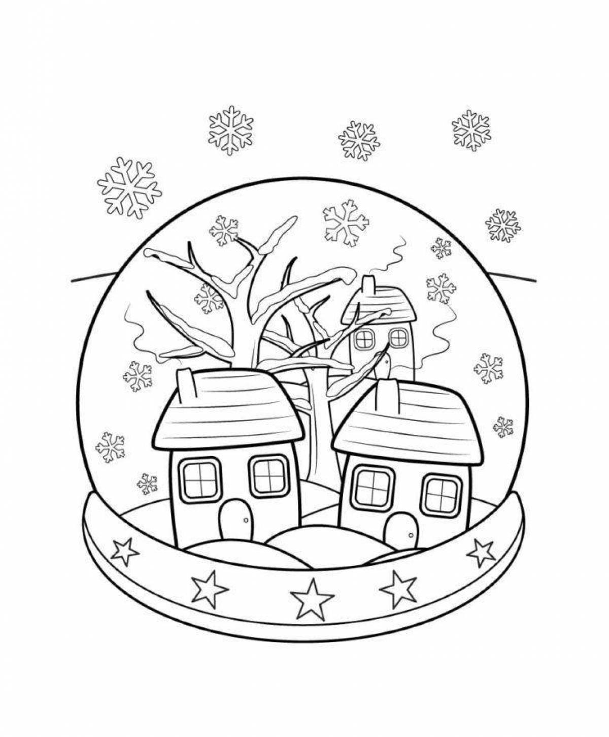 Coloring page dazzling winter ball