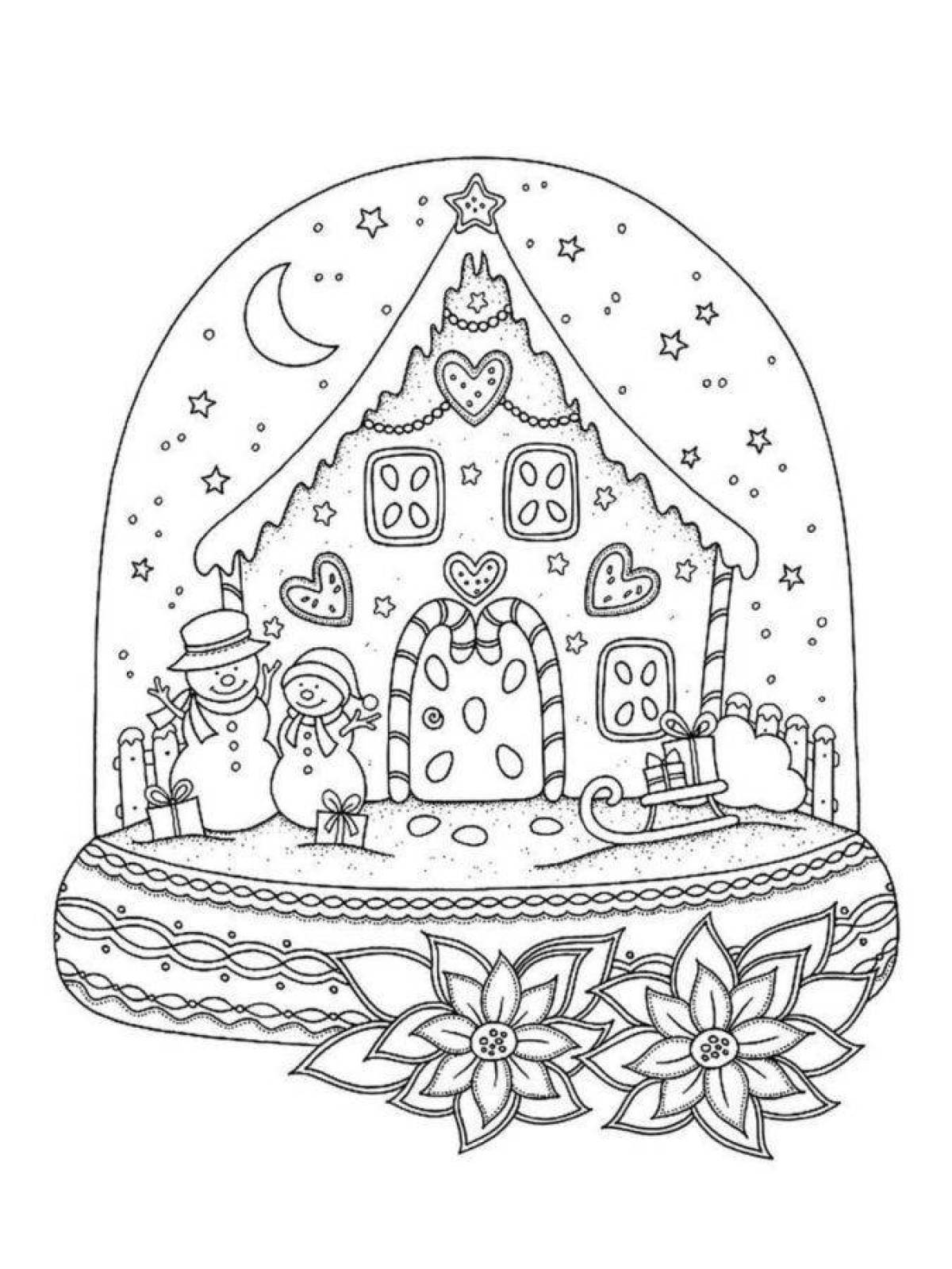 Glittering winter ball coloring page